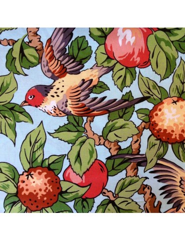 Tissu coton Kaffe Fassett à motifs d'oiseaux et d'arbres