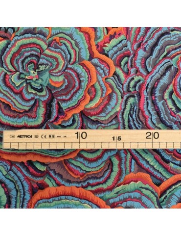 Tissu coton Kaffe Fassett à motifs de Champignons Multicolores