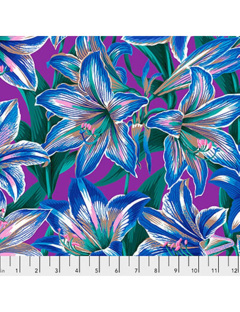 Tissu Kaffe Fassett Amaryllis bleu