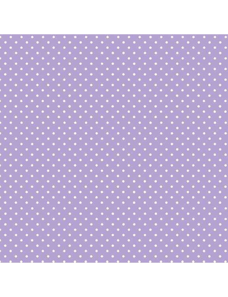 Tissu coton Spot 24 Shades Violet Lilas d'Eau à motifs de Pois Blanc