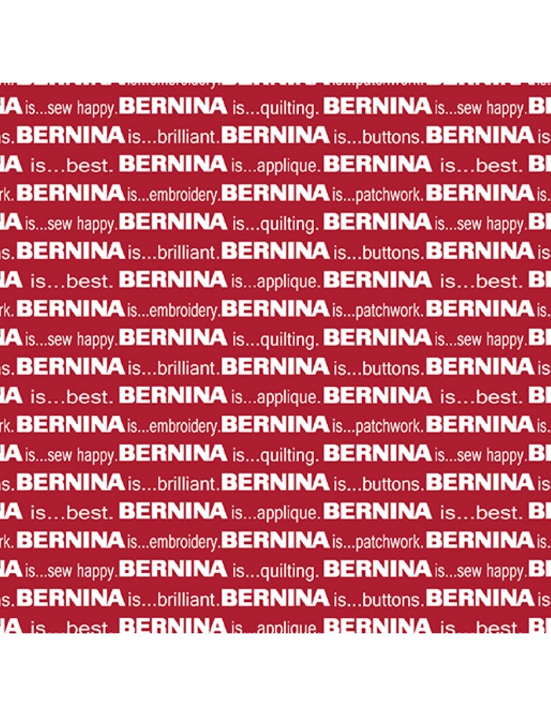 Tissu coton Bernina à motifs d' écriture sur fond rouge