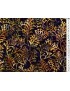 Tissu Batik imprimé branches beige et marine