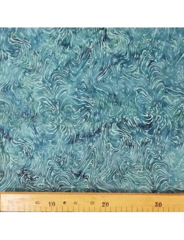 Fat Quarter Batik imprimé bleu à motifs de vagues