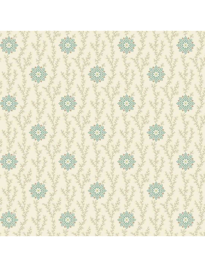 Tissu coton Seamstress à motifs de lin et dentelle