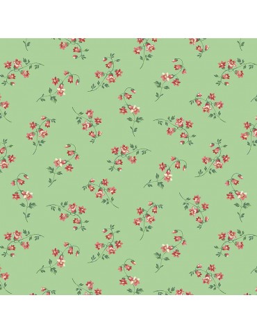 Tissu coton Seamstress à motifs fleurs roses