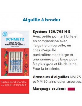 Aiguilles Schmetz Broderie 75