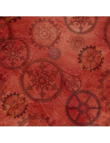 Tissu coton Steampunk à motifs d'engrenages
