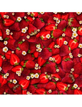 Fat quarter Fresh à motifs de fraises et fleurs