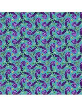 Tissu coton MagiCountry par Odile Bailloeul à motifs de fougères