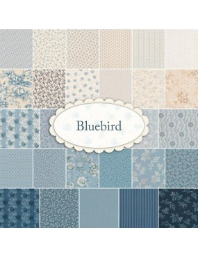 Tissu coton BlueBird d'Edyta Sitar à motifs de lin et de dentelle