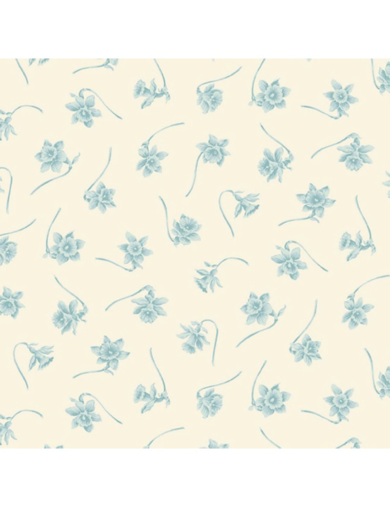 Fat quarter BlueBird d'Edyta Sitar à motifs jonquilles