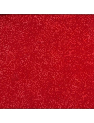 Tissu batik imprimé cachemire rouge 3369-408