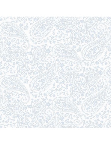 Tissu batik imprimé cachemire gris et blanc 3369-107