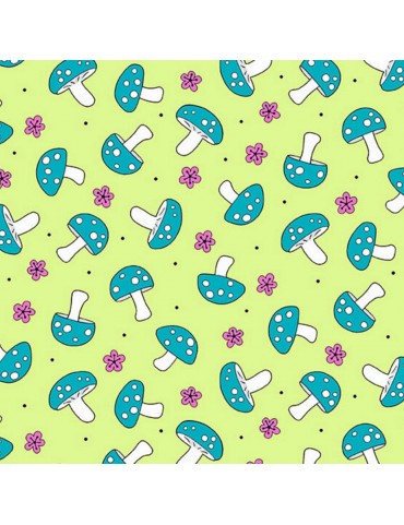 Fat Quarter Hoot Hoot à motifs de champignons
