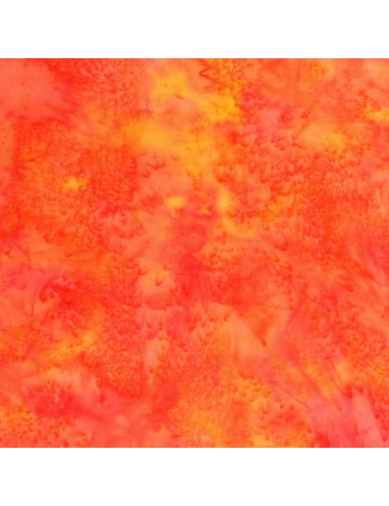 Tissu Batik marbré Orange Poppy